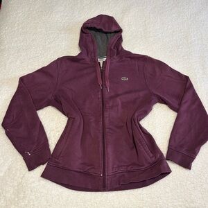 Lacoste Sport Women Purple Fleece Full Zip Hoodie